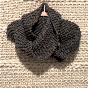 Handmade knitted infinity scarf.